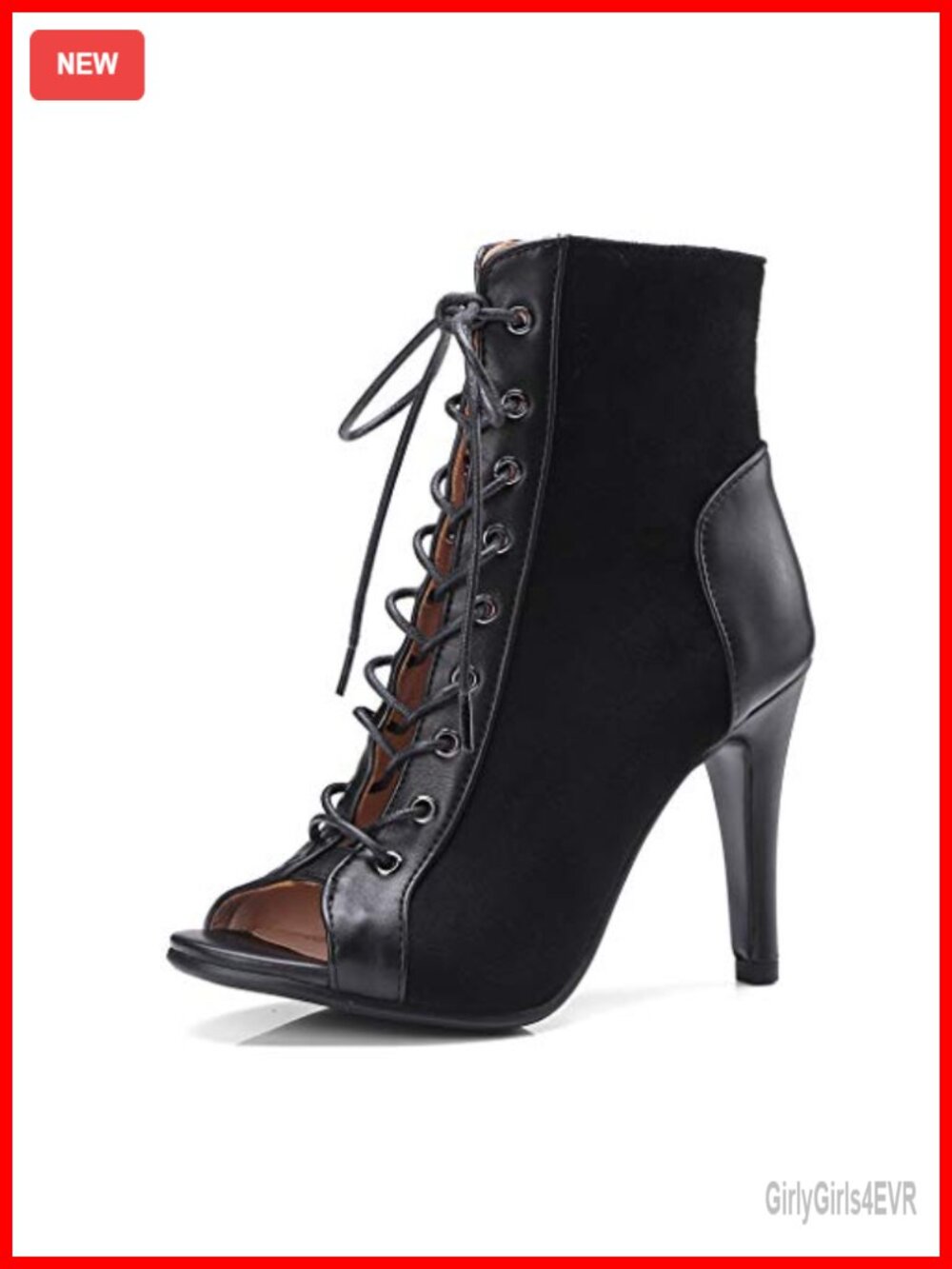 Mioke Peep Toe Lace Up Stiletto Heeled Sandals Suede Leather Women Dress